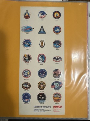 NASA Shuttle Mission Patch Sticker Sheet STS-1 to STS-51G   Morton Thiokol