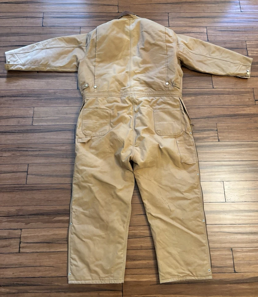 Mono aislante Carhartt Duck rojo acolchado cuello pana XXL de colección años 80 Foto 3 de 4