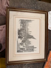 Print of the bustling activity at "The Barbican Fish Market"