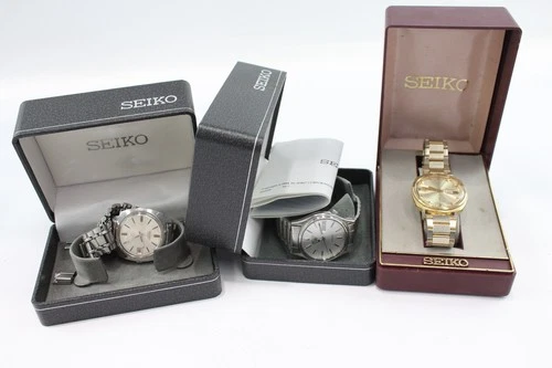 Vintage Seiko Boxed Mechanical Watches Working x 3