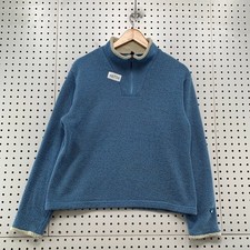 Kuhl Alfpaca FLeece Sweater Womens Large Blue White 1/4 Zip Sherpa Lined