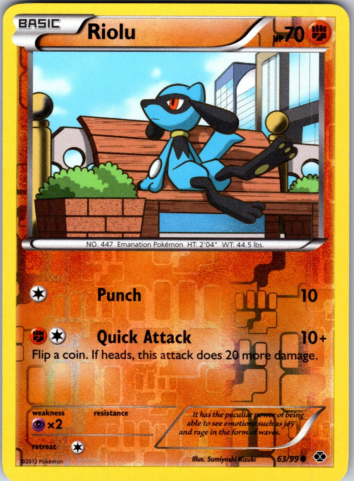 Riolu Reverse Holo Common Next Destinies 63/99 NM