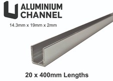 20 × Wytłaczany aluminiowy profil kanałowy U C 19 × 14 x 2mm - 400mm Długość 