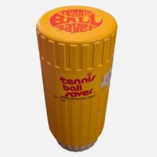 70s tennis ball saver - yellow and orange plastic container