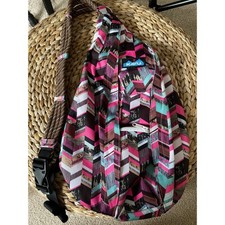 Kavu Original Rope Sling Bag Sunset Blocks Fl...