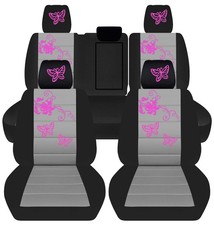 Custom-fit Car Seat Covers Black-silver W Butterfly Fits Toyota Prius 2010-2015