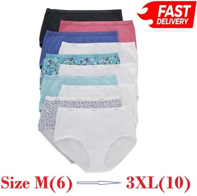 Hanes Women's Cotton Brief Value Pack, 10-Pack, Assorted Underwear
