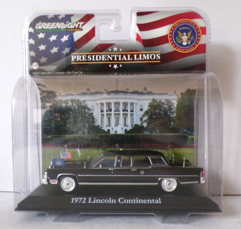 GREENLIGHT PRESIDENTIAL LIMOS 1972 LINCOLN CONTINENTAL GERALD R. FORD MINT BOXED - Imagem 3 de 4
