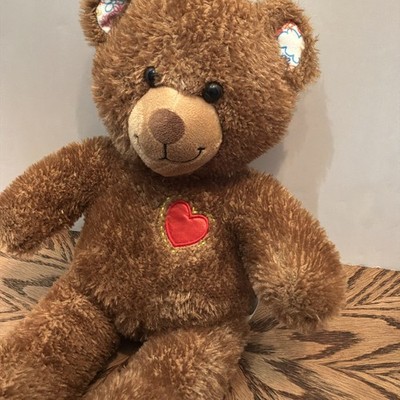 Build A Bear Hearts n Hugs Doodle Paws Brown Teddy Red Heart Stitched Plush  16''