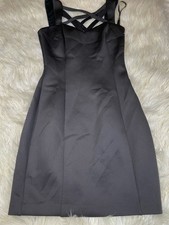 Guess Los Angeles Black Sleeveless Sheath Dress Size 0 Cutout Back Cocktail
