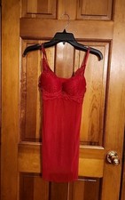 Red Lace Nightie Adjustable Strap Sheer Chemise - Marilyn Monroe - Size Small