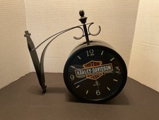 Harley Davidson Motorcycles Double Side Bulova Swivel Hanging Clock