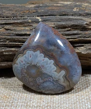 One of a Kind Hand Polished Lace Agate Cabochon 36x35mm