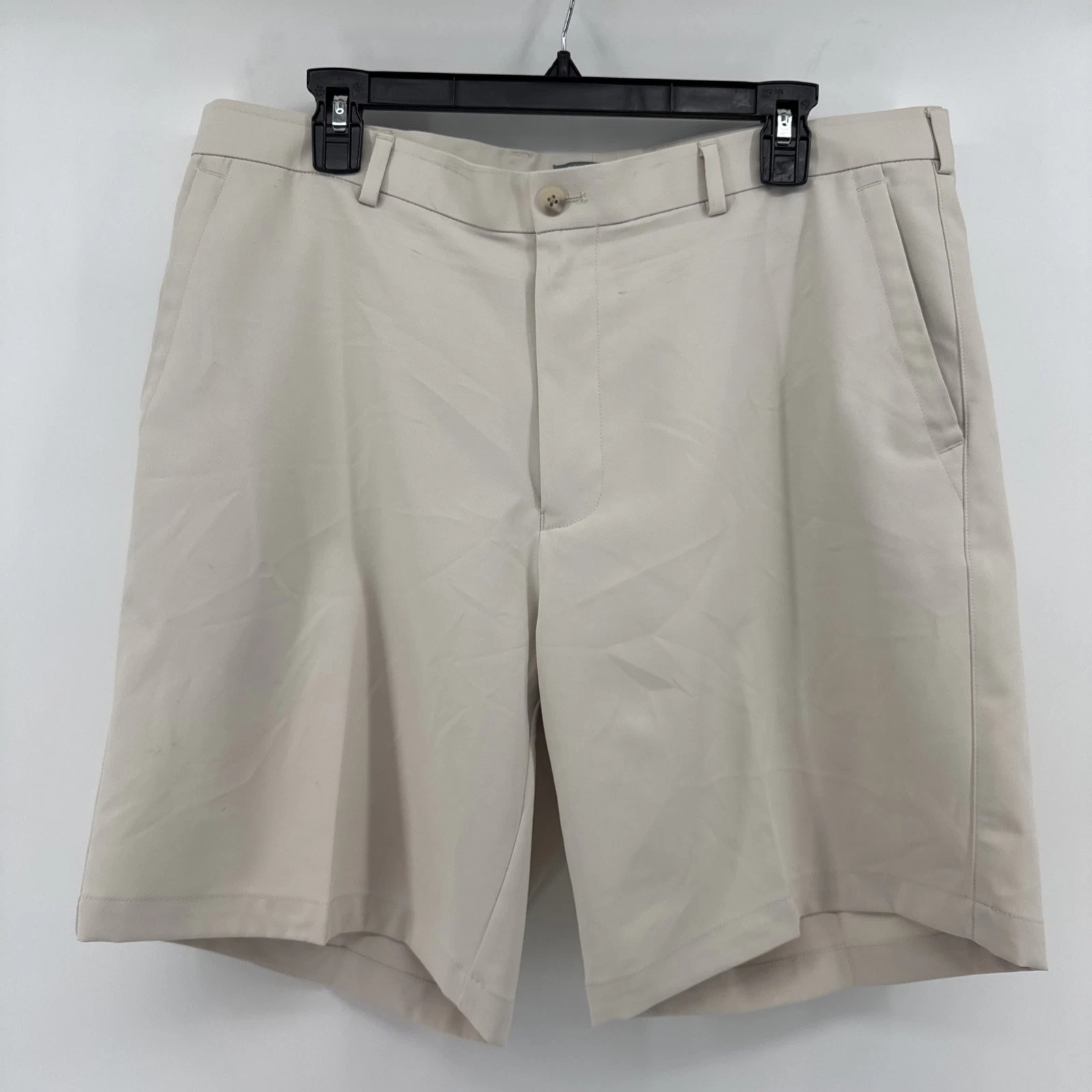 Peter Millar Wicking Crown Performance Golf Ivory Shorts Men's 36 Inseam 8.5"