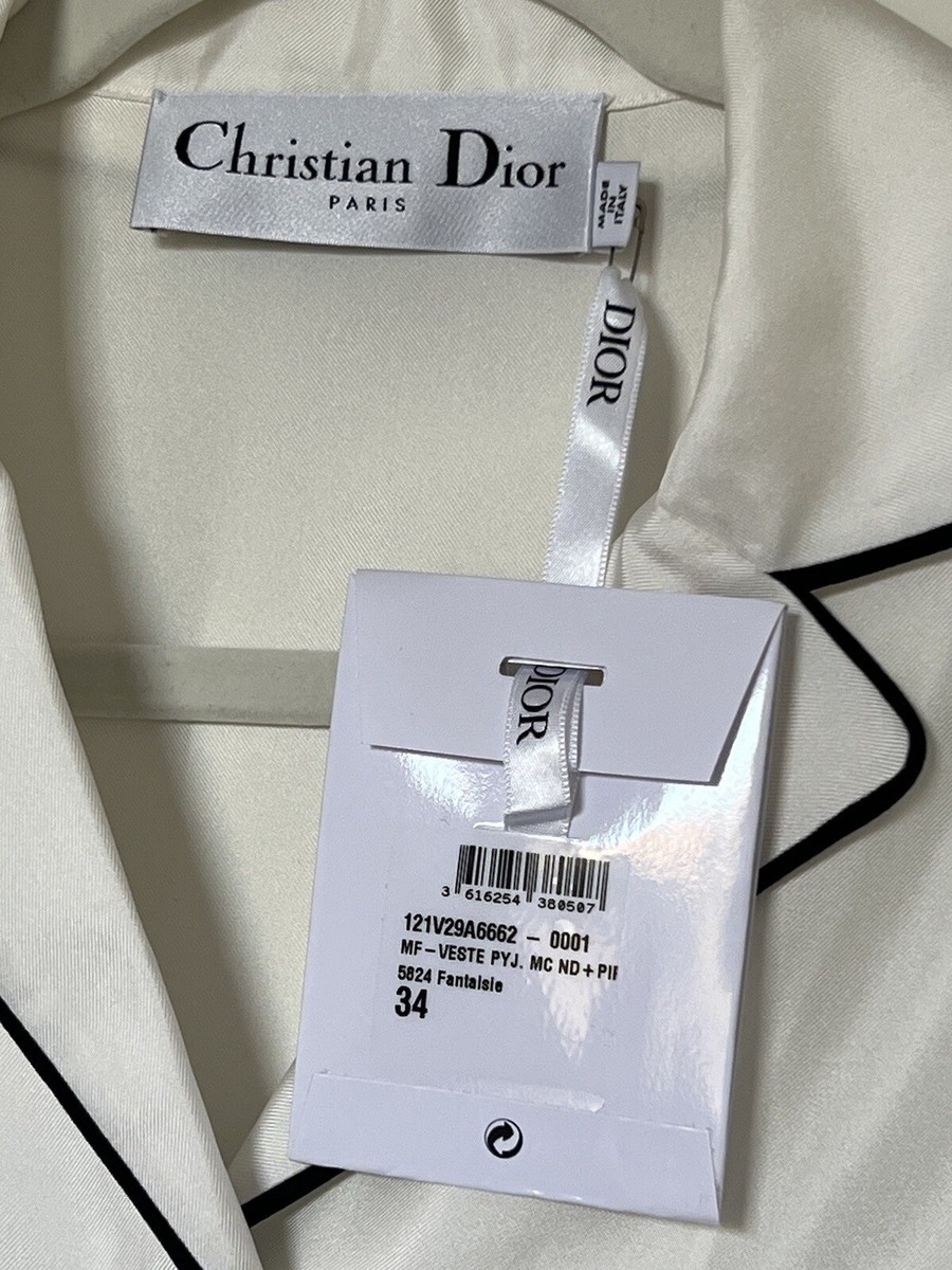 Christian Dior Chez Moi Short-Sleeve Shirt Blue and White Toile De