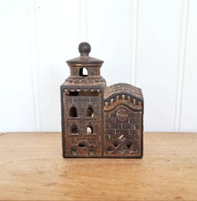 Antique AC Williams Cast Iron Still coin Bank Mosque 3 Story