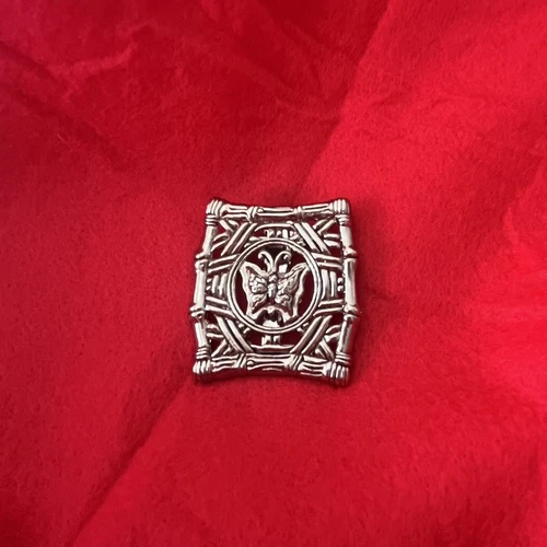 Vintage John Hardy Signed Square Butterfly Pin/Brooch/Clip