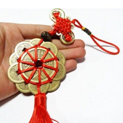 Feng Shui Mystischer Knoten 10 Glücksmünzen für Wohlstand und Gesundheit