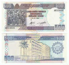 BURUNDI 500 Francs 2003 P-38c UNC Uncirculated