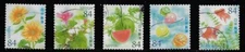 Japan 2024 Summer Greetings Flowers 84Y Complete Used Set Sc# 4743 a-e