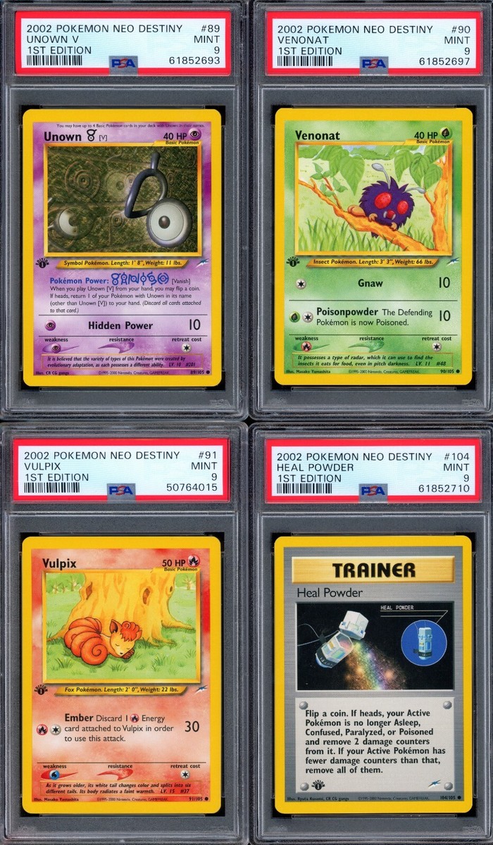 Complete PSA 9 Pokemon 2002 1st Edition Neo Destiny Common Set | eBay