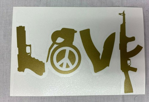 Love is Diverse Handgun Grenade Knife AK-47 Vinyl Decal Sticker 6.75" x 2.25" - Bild 9 von 13