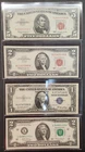 U.S. Bills starter lot $5.00 red seal, $2.00 red seal, silver cert., unc. $2.00