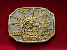 1886 1986 100 YEARS STATUE OF LIBERTY BELT BUCKLE