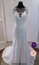Designer Wedding Dress By Madeline Gardener Size 16 Ivory