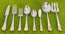 Yamazaki SEAWINDS GOLD ACCENT Stainless Cragg Japan Smart Choice Flatware E72VG