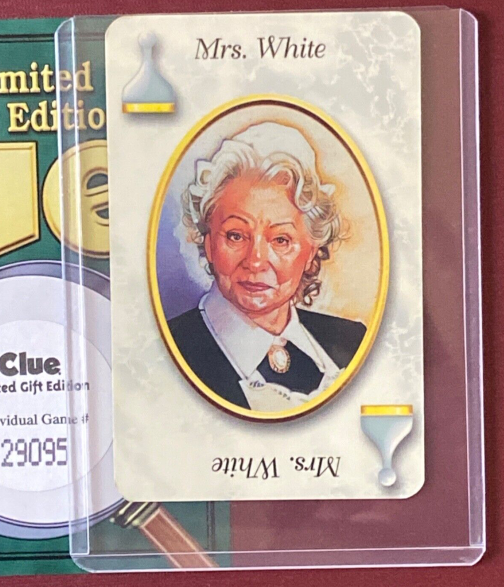 1997 LE Limited HTF Clue Mrs. White Suspect Card Replacement Game