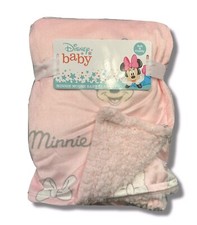 BLANKET PLUSH - DISNEY GIRLS 243 - MINNIE MOUSE PINK BLOW -BABY TODDLER CRIB BED