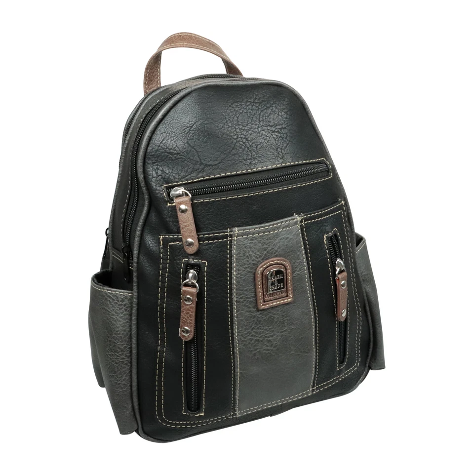 CHARM & SHAPE Damen Rucksack Cityrucksack Stadtrucksack Schwarz Grau Daypack Praktisch Tasche