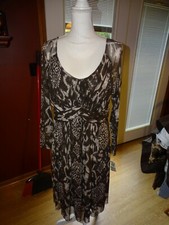 INC INTERNATIONAL CONCEPTS DRESS SIZE 0X LONG SLEEVES Women's Brown