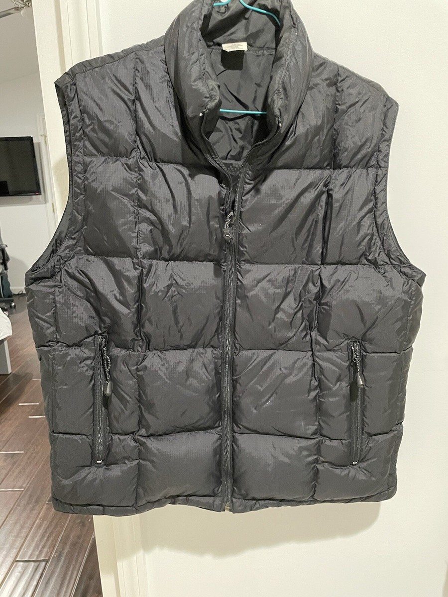 Vintage GAP Down Vest Mens Down Black Thick Puffer Y2K Nylon