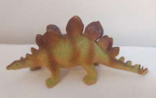 Vintage 1997 Stegosaurus Brown Hard Plastic Toy Pretend Learning 9" Long