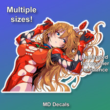 Asuka Langley sticker, anime girl laminated waterproof Evangelion