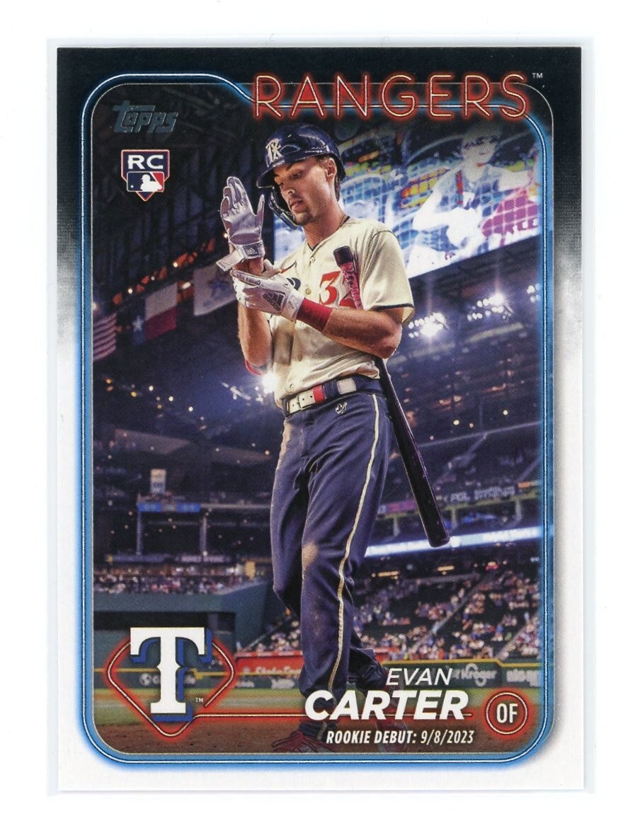 EVAN CARTER 2024 Topps Update #US58 RC Rookie Debut Texas Rangers