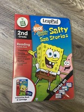 LeapFrog SpongeBob Square Pants Salty Sea Stories G1-3 Book Cartridge Preowned