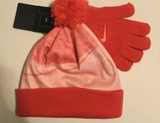 Nike Girls Hat  Glove Set Lt. Fusion Red