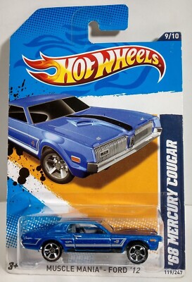 Hot Wheels Muscle Mania Ford '12  '68 Mercury Cougar Car Figure (9/10) G53