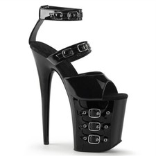 20cm Super High Stiletto Heel Women's Platform Ankle Strap Sandal Buckle Dance