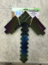 New On Card Minecraft Pickaxe - Costume Accessory Cosplay - Rainbow - Fast Ship