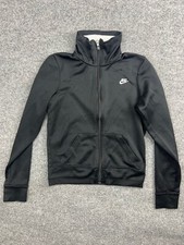 Nike Sportswear Jacket Women's Small 4-6 Black Full Zip High Neck Pockets