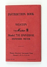Weston Master II Light Exposure Meter - Genuine Original Manual Instruction
