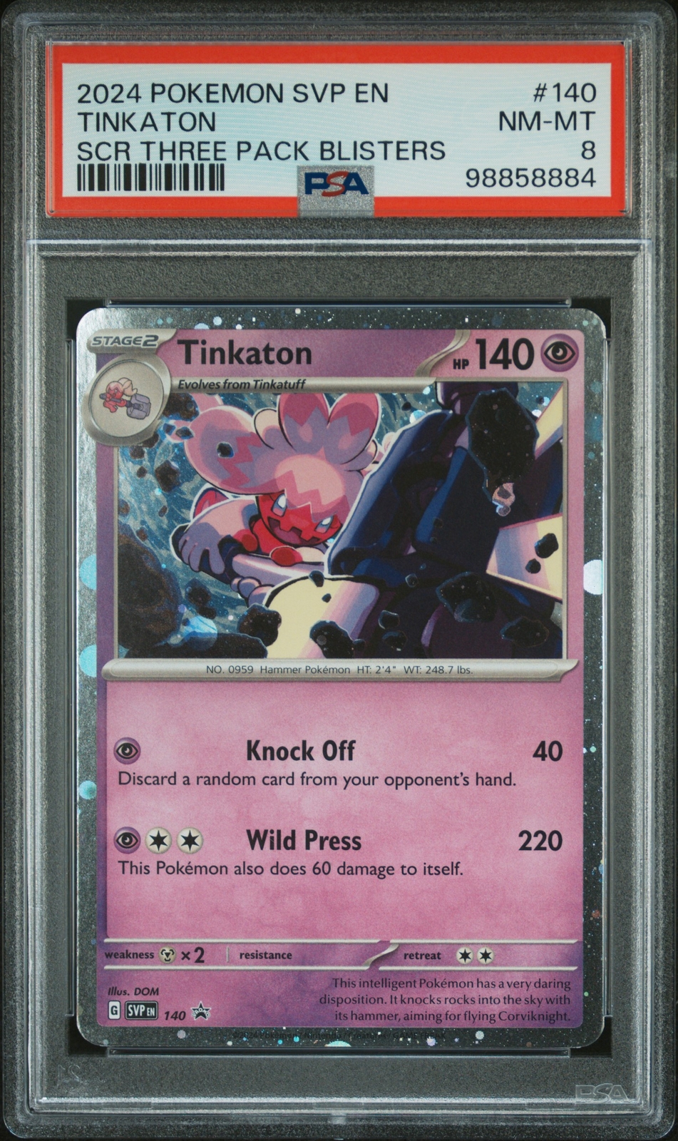 2024 POKEMON SVP EN-SV BLACK STAR PROMO #140 TINKATON PSA 8