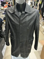 VIPA used leather jacket men man size 50 black LLD337