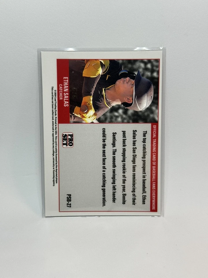 2024 Leaf Pro Set Exclusive RC ETHAN SALAS Pink Refractor Rookie Card #6/6 - Image 2 of 2