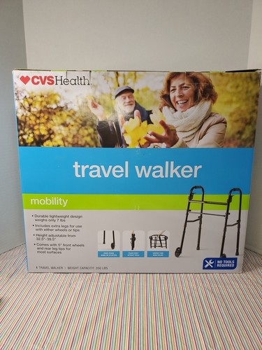 Travel Walker with Wheels Lightweight Foldable BLACK - Picture 2 of 10
