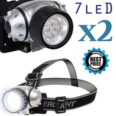 2x 1000LM LED Biking Hiking Headlamp Flashlight Torch Headlight Cree